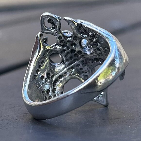 adjustable Skull Sterling Silver ring - Picture 3 of 4